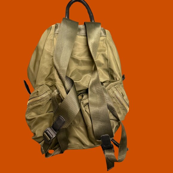 Prada Milano Inspired Olive Green Nylon Backpack | Faux Designer Bag - Picture 6 of 11